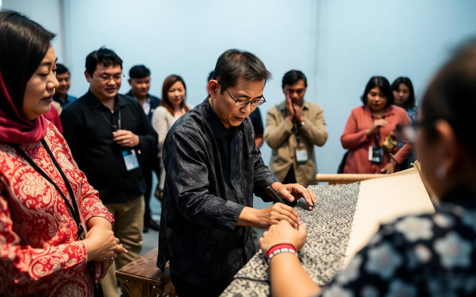 Kraftangan batik demonstration